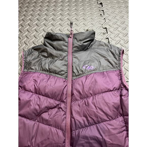 OUTDOOR RESEARCH DOWN PUFFY VEST Women's S Transcendent Down 2 Tone Purple Gray - Picture 2 of 9